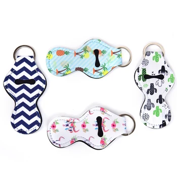 

1Pcs Neoprene Waterproof Lipstick Chapstick Holder Bag Jewelry keychain Gifts Accessories purse back-pack Key Chain