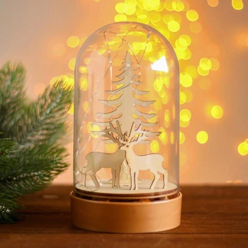 

Table decor with illumination "Deer and Christmas tree" 19x10x10 cm