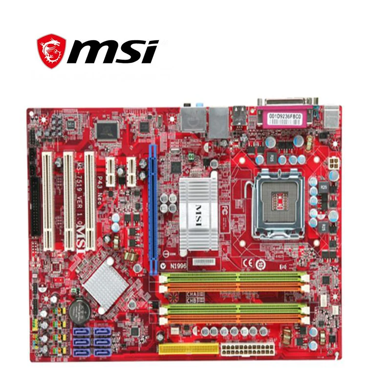 Для MSI P43 Neo-F материнская плата LGA 775 DDR2 16GB для Intel настольная SATA II PCI-E X16 б/у |