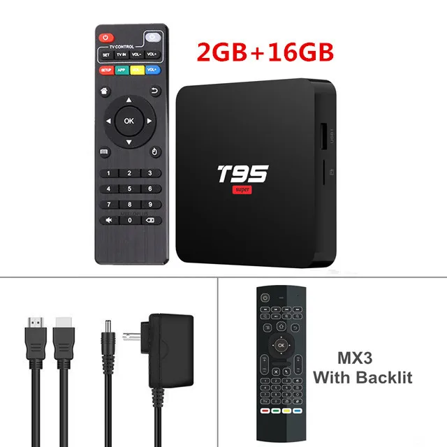 T95 супер Android 10,0 Smart Tv Box Allwinner H3 четырехъядерный 2G 16G 2,4 GHz Wifi 4K Netflix Youtube PK S905X3 медиаплеер - Цвет: 2G16G MX3 backlit