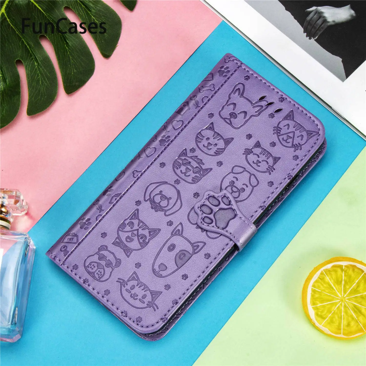 Dog Paw PU Leather Book Case For armor Huawei Y9 Prime 2019 Cool Cases sFor para Telefoon Mem Carcasa | Мобильные телефоны и