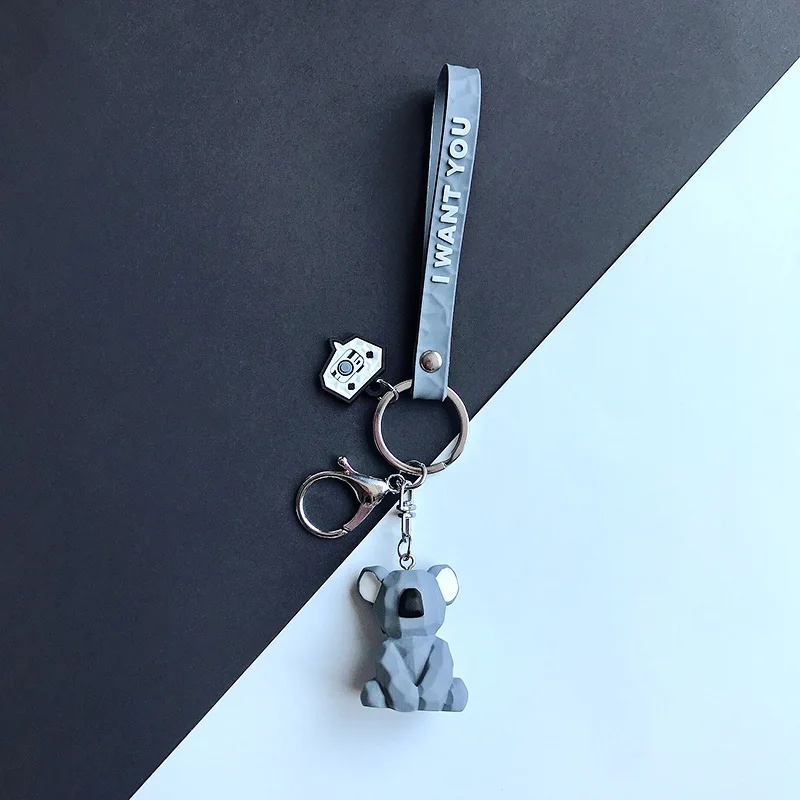 2019 New Fashion Cute Dinosaur Keychain Key Ring Fashion Cartoon PU Key Chain Creative Car Bag Phone Key Ring (23)
