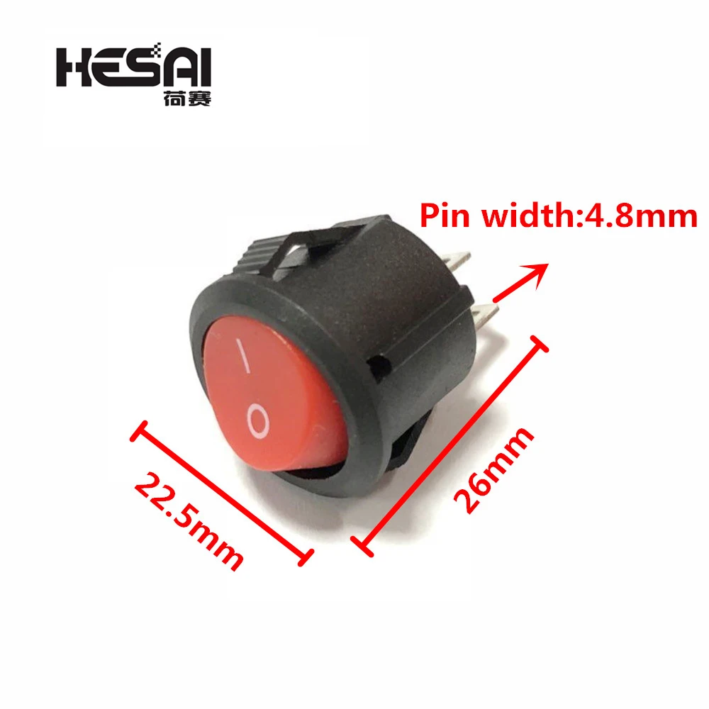 10 Pz/Lotto Ac 250V/3A 125V/6A 2 Pin Mini Interruttore A Bilanciere On-Off Rotondo Diametro 16.5Mm Piccoli Interruttori A Bilanciere Rotondi Per Barch