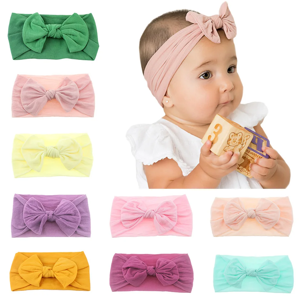 Fashion Newborn Toddler Baby Girls Head Wrap Rabbit Big Bow Knot Turban Headband Hair Accessories Birthday Gifts for 0-3Y