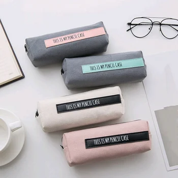 

1Pcs Simple Pencil Pen Case Cosmetic Makeup Pencil Bag Storage Pouch Purse Students School Escolar Office Supplies