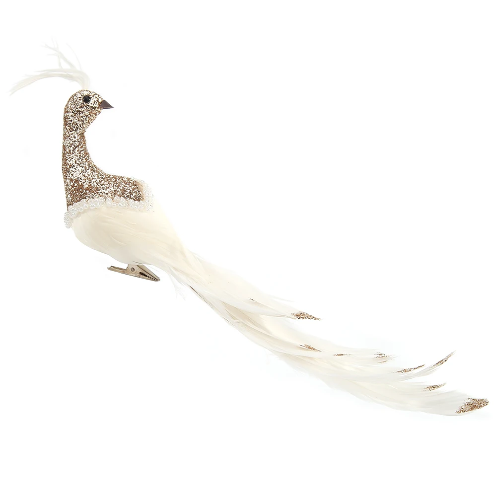 Artificial Simulation Feathers Peafowl Bird Model Garden Decoration Ornaments Wedding Ornament | Дом и сад