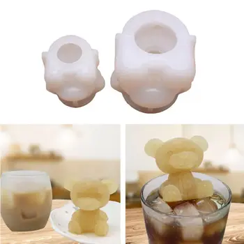 

Handmade 3D Cartoon Bear Ice Tray Mould Silicone Soap Candle Ice Tray Resin Casting Silicone Molds Art Craft DIY Tools