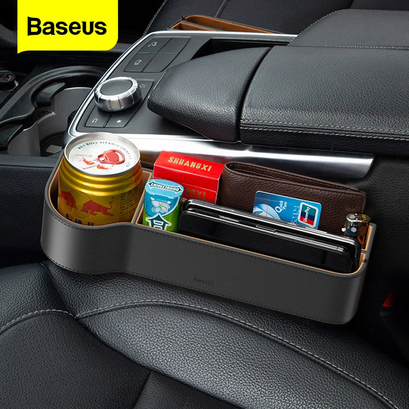 Baseusカーシートギャップオーガナイザーレザー自動シート隙間フィラー収納ボックスカードカップカーアクセサリーポケットホルダー主催 Aliexpress 自動車 バイク
