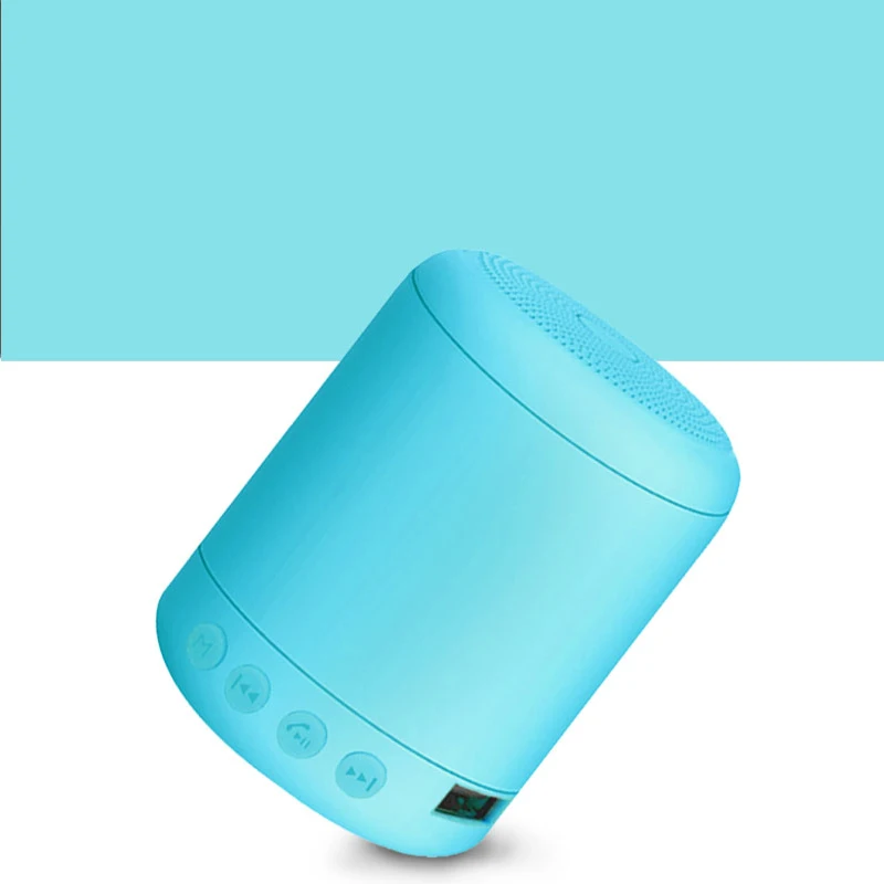 Blue Macaron Mini 4,0 Bluetooth динамик портативный пластиковый материал Кнопка встроенный литиевый аккумулятор Bluetooth динамик поддержка TF USB - Цвет: Blue