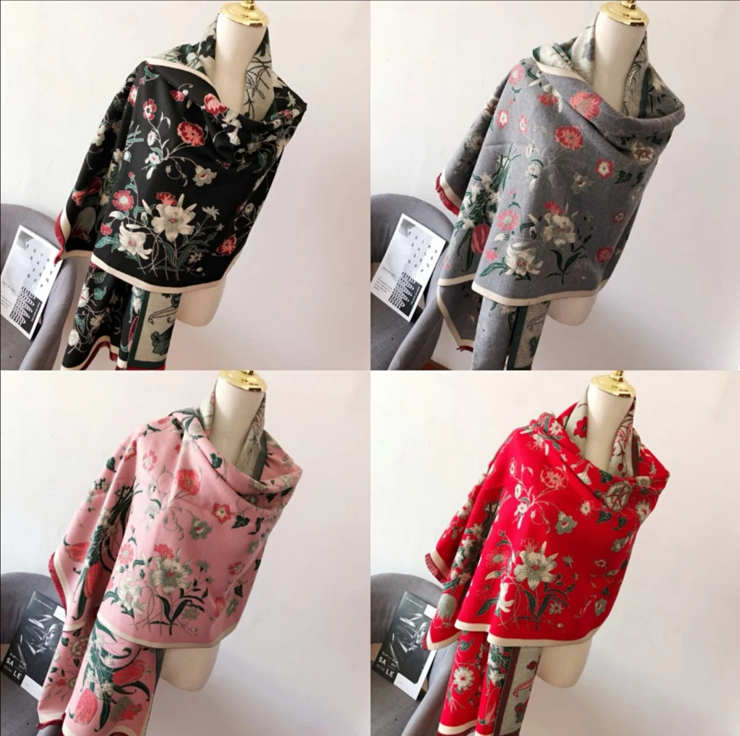 

2020 NEW DESIGN WOOL CASHMERE SCARF SHAWL WOMAN GIFT WINTER FALL FASHION