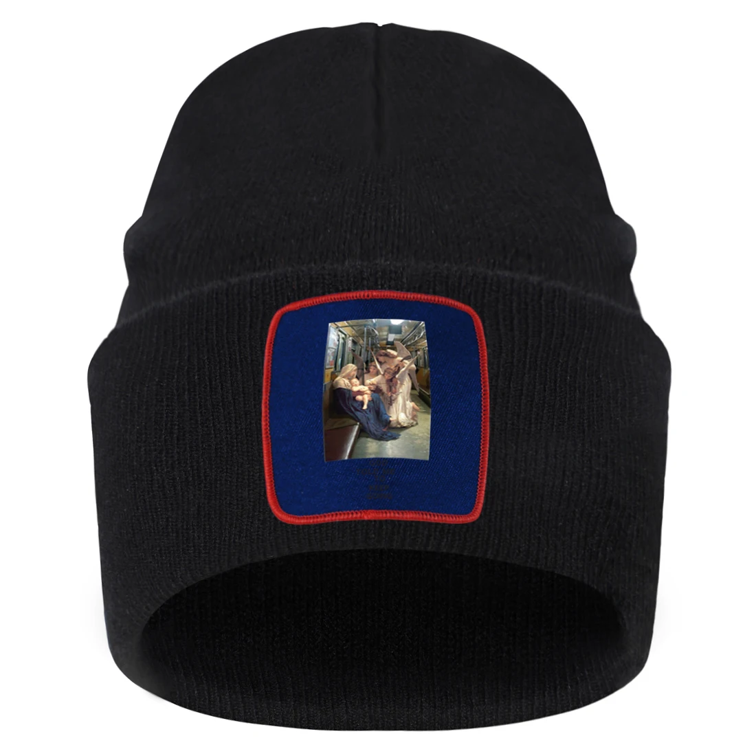 

Virgin Mary Beanie Women Caps Outdoor Casual Skullies Hat Anime Knitted Hats Warm Foldable Hedging Hat Men Fashion Bonnet Cap