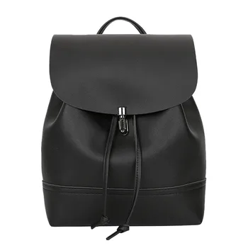 

Vintage Backpack Women Pu Leather Female Backpacks Teenager Bucket School Bags Drawstring Solid Rucksack Mochilas Mujer 2019