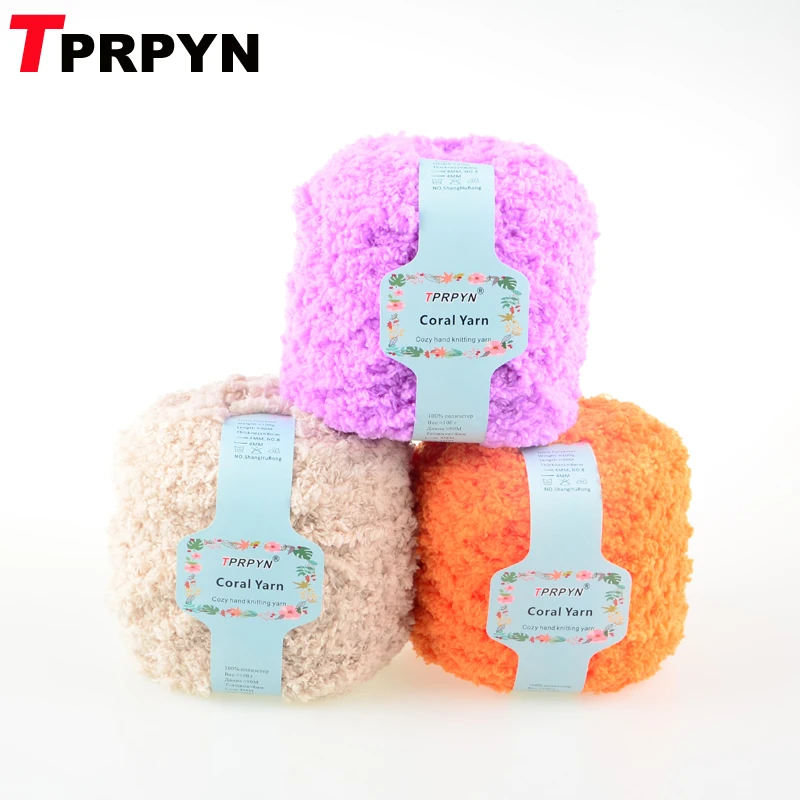 TPRPYN 5 шт. = 500 г Коралловая флисовая пряжа для вязания шарфа свитер крючком нитки