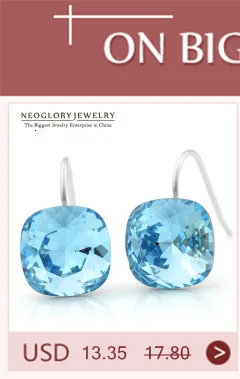 Neoglory, голубой кристалл, цветок, любовь, клипсы, запонки, серьги на день рождения, подарки для девочек-подростков, очаровательные, брендовые, модные, массивные украшения, новинка, JS9