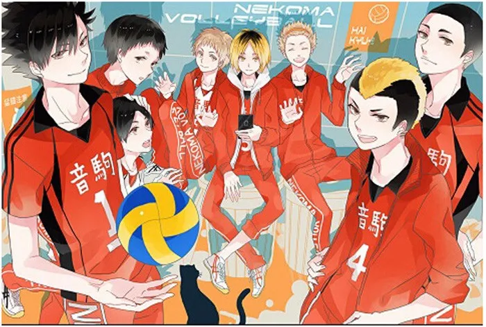 Haikyuu Nekoma High School Uniform Kuroo Tetsurou/Kozume Kenma Horn Cosplay Costume Sportswear Volleyball Team Jersey 