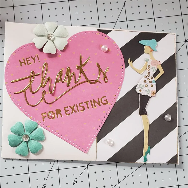 

DiyArts Letter Hey Thanks for Existing Metal Cutting Dies for Card Making Scrapbooking Dies Embossing Cuts Stencil Craft 2019