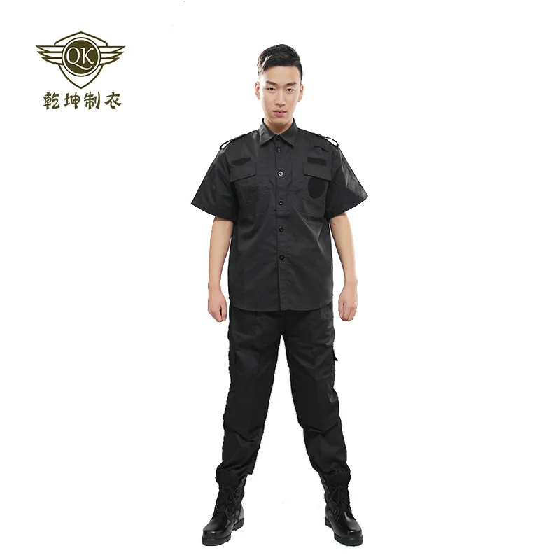 

Black And White with Pattern Anti-static Summer Half Sleeve Security Service Secret Service Combat Training Clothes Security And