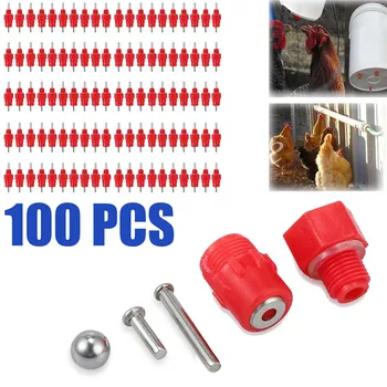 

100Pcs Chicken Feed Cup Feeder Water Nipple Drinker Farm Automatic Bird Chicken Duck Poultry Drinkers Chicken Coop Wholesale