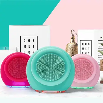 

Silicone Face Cleansing Brush Ultrasonic Vibration Electric Facial Cleansing Face Washing Brush Skin Deep Washing Massage Brush