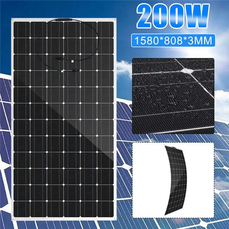 Горячая 200 Вт солнечная панель 36 В полугибкая 200 Вт солнечная система высокой мощности солнечная батарея/яхта/RV/автомобиль/Лодка RV с разъемом MC4
