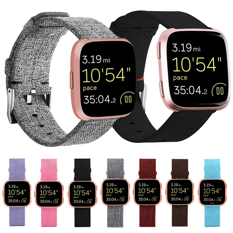 Canvas Wrist Strap For Fitbit Versa &Versa 2 &Versa Lite Smart Watch Band Sport Bracelet on Fit bit Versa2 Pulseira Replacement