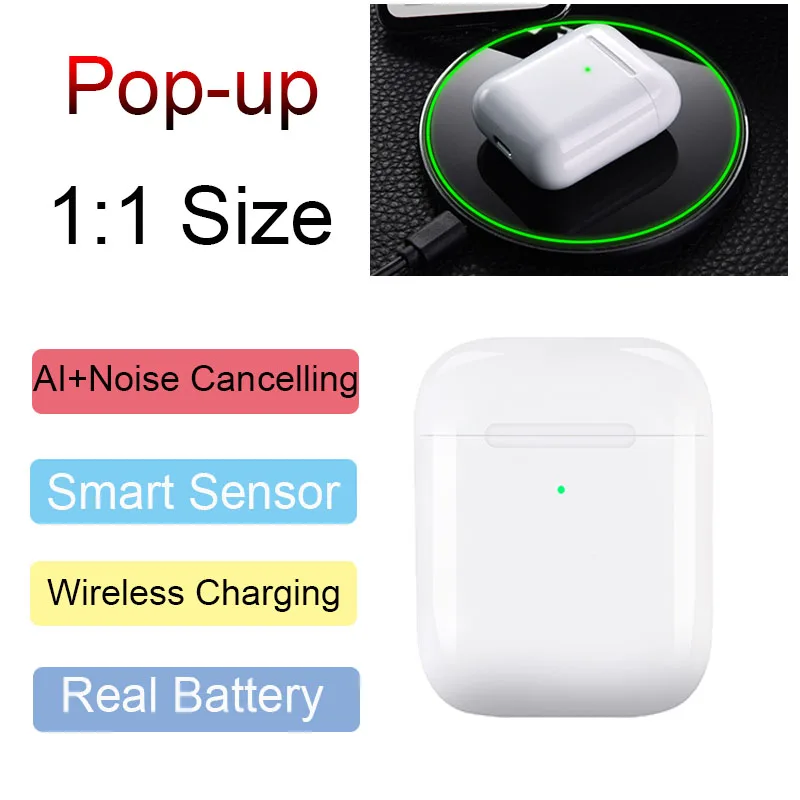 

1:1 Original Bluetooth Earphones AI Voice Assistant Control Wireless Headphones Smart Sensor Earbuds Wireless Charging Headset