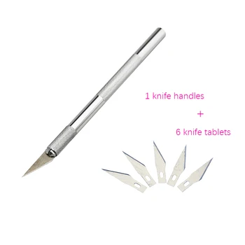 XYDDJYNL 1 Set Metal Handle Utility Knife DIY Stationery Knife Pen Wood Paper Engraving Pen Craft Sculpture Cutting Supplies 1