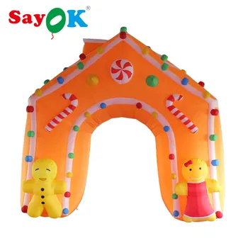 Online Sayok Inflatable Cartoon Archway Orange Arch With Air Blower For Stage Decoration
