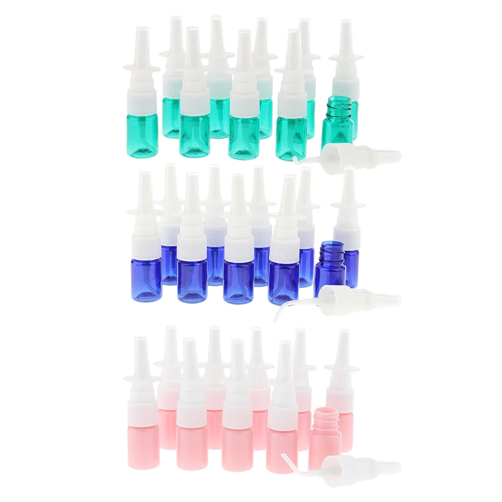 30Pcs 5ml Empty Plastic Nasal Spray Pump Bottle Fine Mist Vials Sprayer