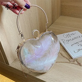 

New Acrylic Transparent Women 2 Models Shoulder Bags Women's Chain Crossbody Bags Metal Handle Handbags Fashion Evening Clutch
