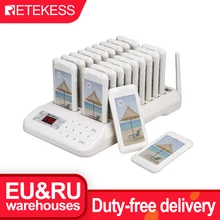 Retekess td172 restaurante pager sistema de chamada sem fio com 20 pagers coaster fila sistema para restaurante igreja berçário clínica