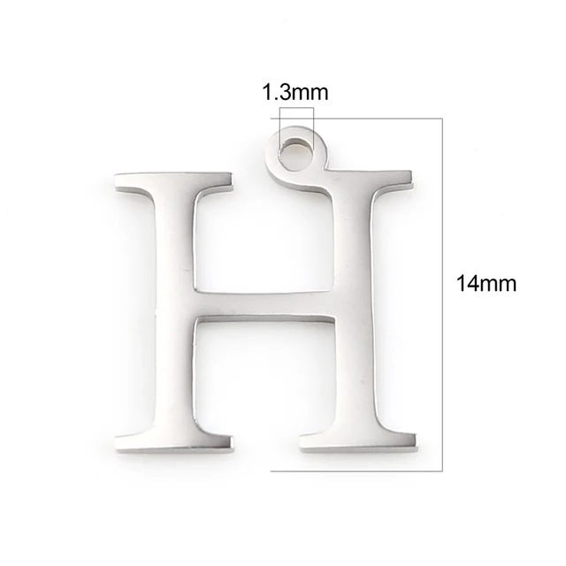 Fashion 304 Stainless Steel Charms Silver Color Greek Alphabet Pendants for Women Necklace Earring Jewelry Accessories Gifts Style G