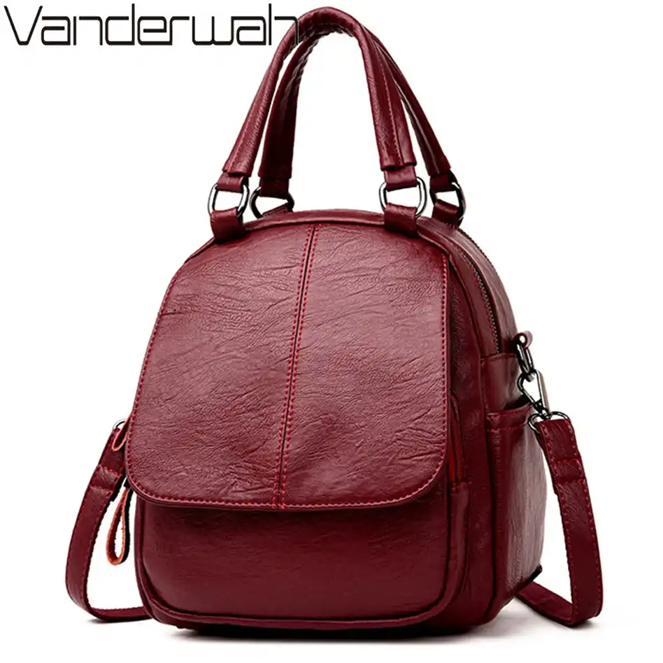 vanderwah 2019 elegantnyj dizajn dlya zhenshin ryukzak 3 v 1 molodezhnye kozhanye ryukzaki dlya podrostkov devochek zhenshin shkolnyj sumka mochila aliexpress