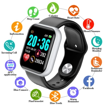 

reloj inteligente Bluetooh smartwatch y68 Man Women Fitness Tracker Heart Rate Blood Pressure Monitor Watches Smart Watch Kids