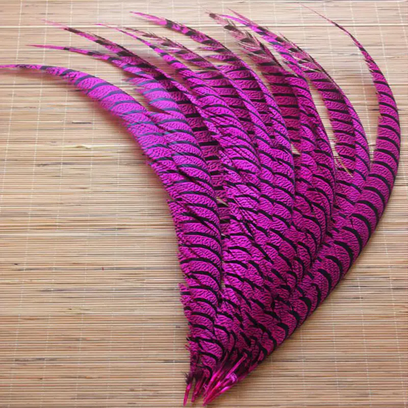 Rose Красивые 10 шт. 32-36 ''/80-90 см натуральные дамские амхерстские перья из хвоста фазана для рукоделия фесантные перья - Цвет: Rose