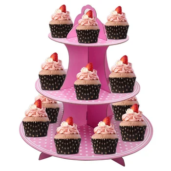 

Durable 3-Layer Party Paper Cake Stand Wedding Dessert Table Layout Diy Cake Decoration Frame