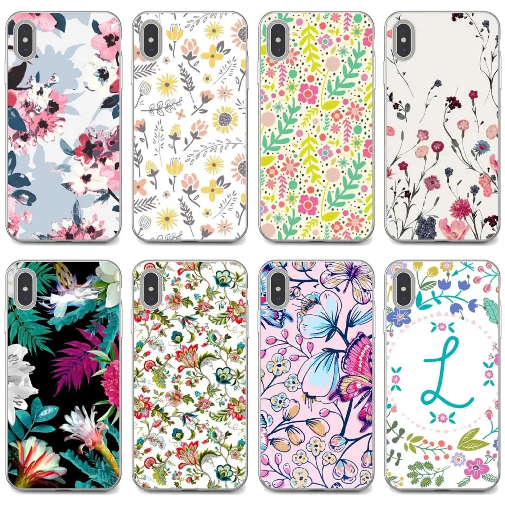 For Huawei P30 P40 P20 P7 P8 P9 P10 Lite Plus Pro 2015 2016 2017 Mini Soft Silicone Case Spring-Floral-flowers-pattern | Мобильные