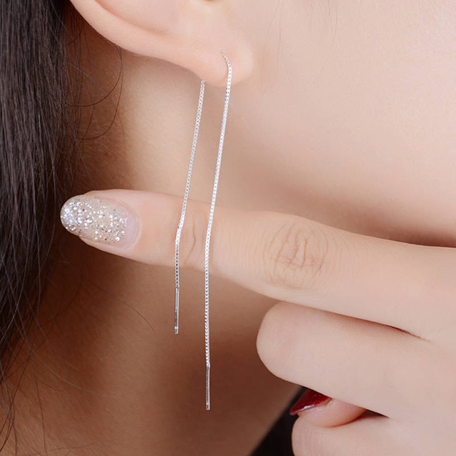 Geometric block Long Tassel Bar Drop Earrings For Women Minimalism Personality Ear Line Dangle jewelry Gift