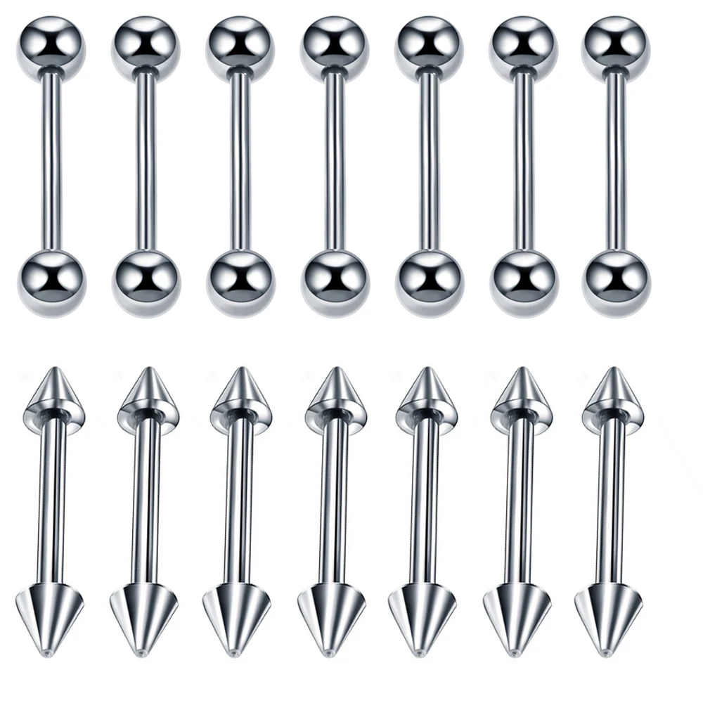 10 шт./лот нержавеющая сталь для пирсинга языка перегородка Промышленная Штанга