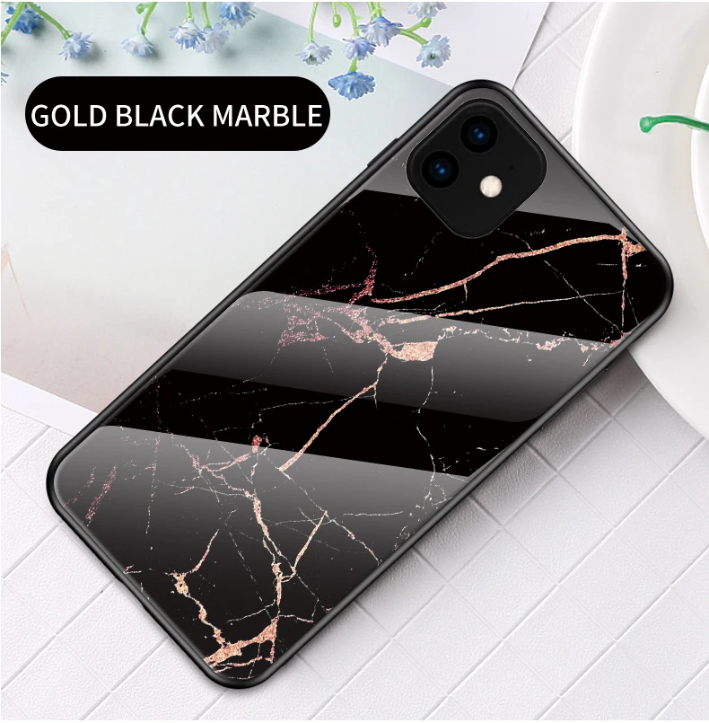 20 шт./лот мрамор Силикон+ стекло Дизайн чехол для iphone 6 7 8 X XR XS Max 6 7 8 plus 11Pro Max защитный чехол