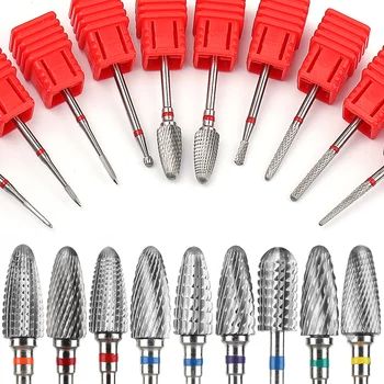 

30 Types Silver Welded Tungsten Nail Drill Bits Carbide Cuticle Milling Cutters For Manicure Pedicure Nail Files Tools TRYS01-30