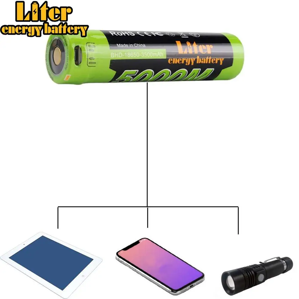  Free shipping flashlight 18650 USB 3.7V 3500MAH Power Bank USB Port Light External Battery cellphon