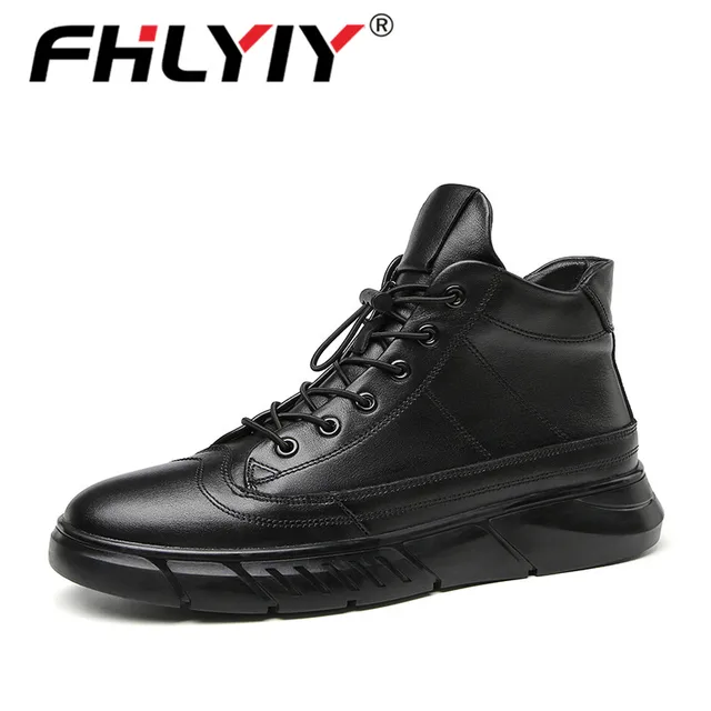 US $32.02 Fhlyiy Brand Boots Men Shoe Leather Boots Men Outdoor Plush Warm Man Sneakers Winter Ankle/Snow Boo