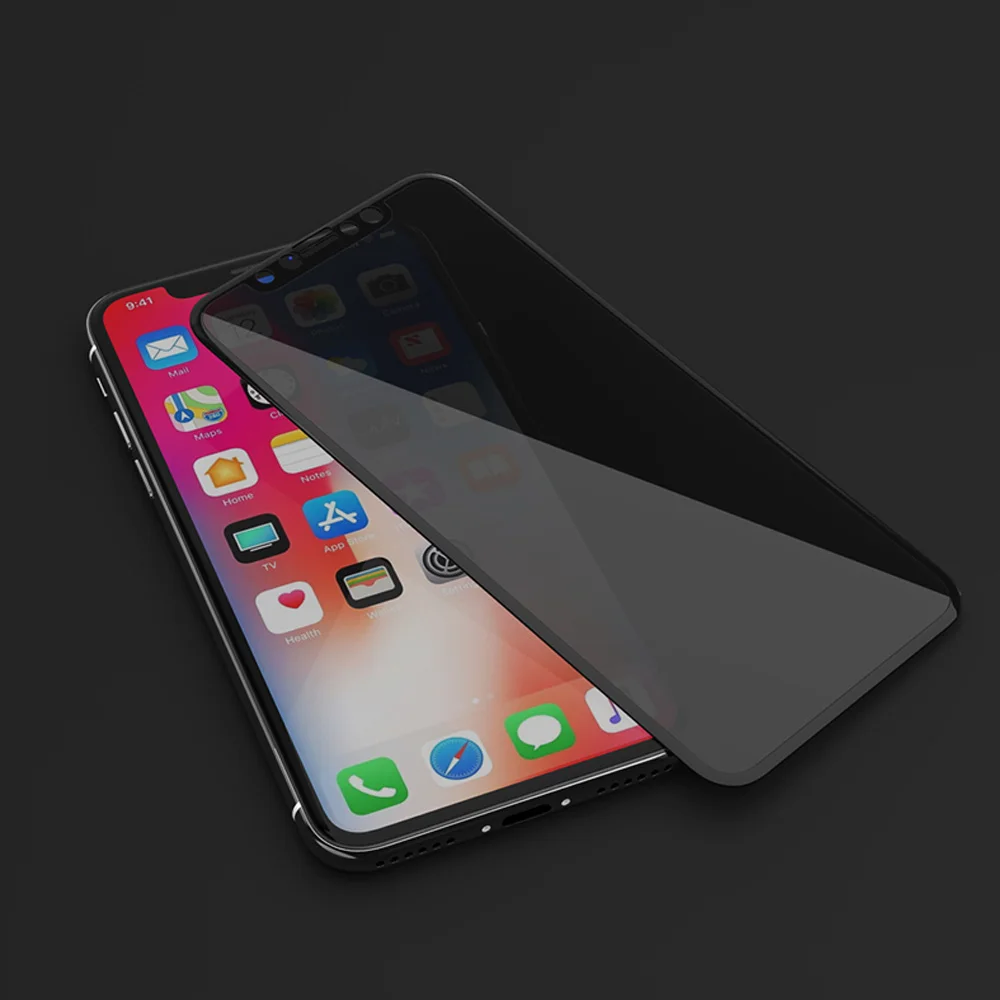 3D полное покрытие конфиденциальности антибликовое стекло для Apple iphone X XS XR XS MAX Защитная пленка для экрана, защита для iphone 8 7 6 6S Plus