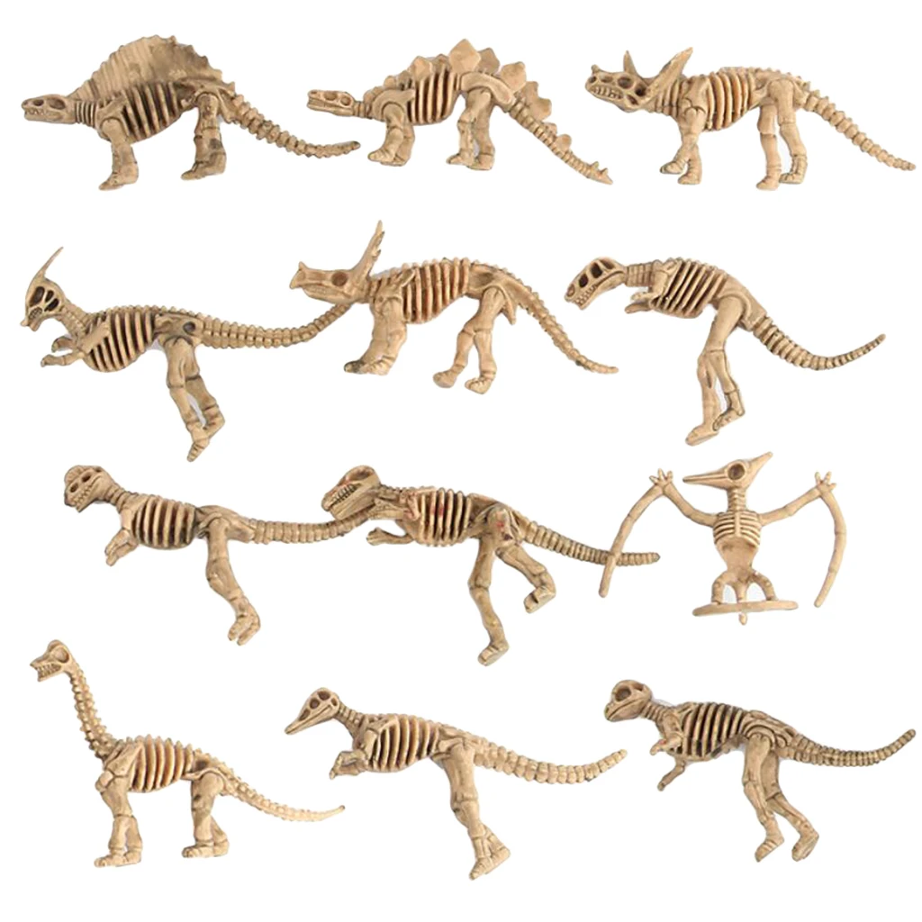 12Pcs Dinosaur Excavation Kit Up Skeleton Model Figure Kids History Toys 12Pcs Dinosaur Excavation Kit Up Skeleton Model Figure Kids History Toys