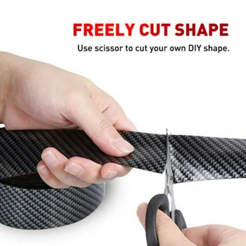 

Durable And Practical Accessories Carbon Fiber Car Door Plate Sill Scuff Cover Anti Scratch Sticker 2M