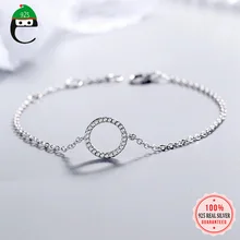 ElfoPlataSi 925 Твердые Настоящее серебро 925 пробы полые круглые CZ 925 браслет для женщин жены девушек леди серебряные ювелирные изделия ED285