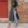 Hot Sale Asymmetrical Blouse Shirts Short-Sleeve Fashion Tops VONDA Plus-Size Blusas Female Sexy 4000382258813