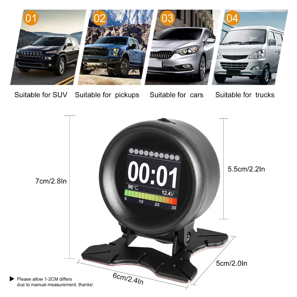 Trouble Code Reader/Cleaner for 12V OBDII Auto SUV Pickup Truck AUTOOL Car OBD2 Digital Multi-Function Speedometer Over-Speed Alarm Water/Oil Temperature Gauge Battery Voltage Tester Scanner Tool Trouble Code Reader/Cleaner for 12V OBDII Auto SUV Pickup Truck AUTOOL Car OBD2 Digital Multi-Function Speedometer Over-Speed Alarm Water/Oil Temperature Gauge Battery Voltage Tester Scanner Tool