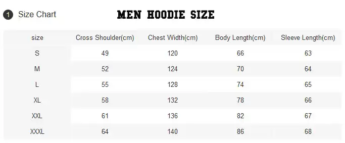 champion hoodie size chart cm